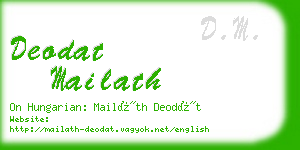 deodat mailath business card